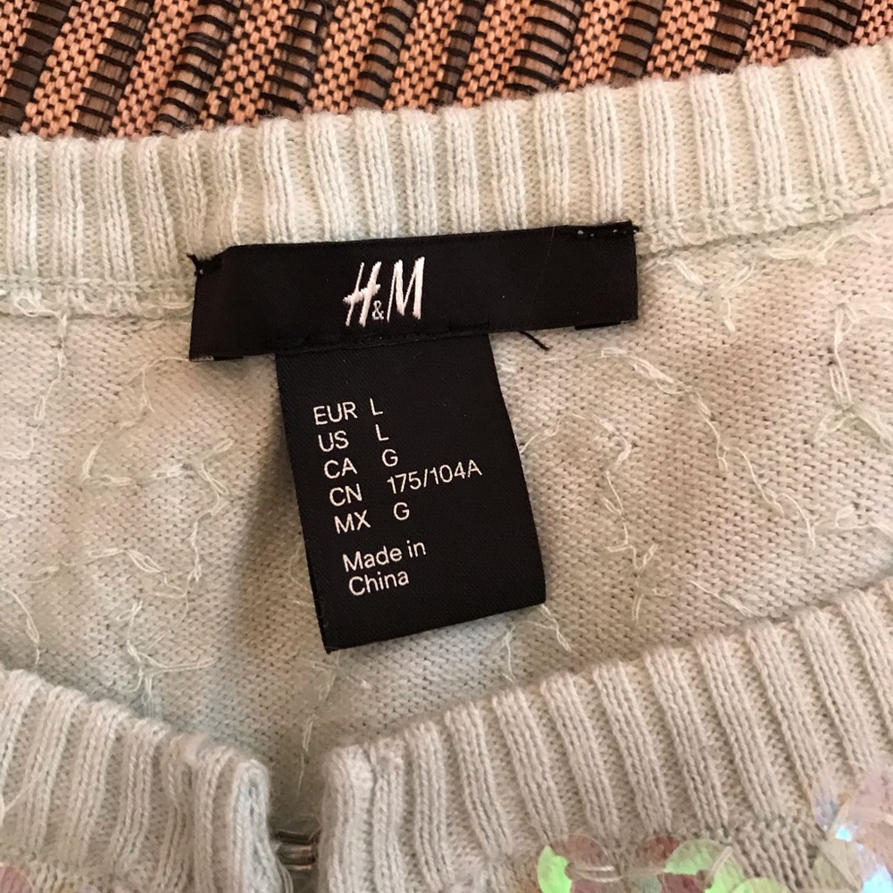 Gently used H&M green sequin single hook cardigan